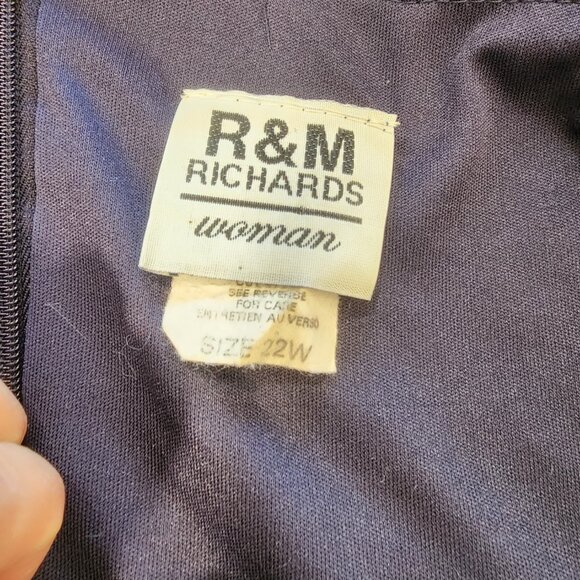 R+M Richards Purple Silk Blend Dress Floral Whimsigoth Witchy Size 22W - Picture 7 of 9